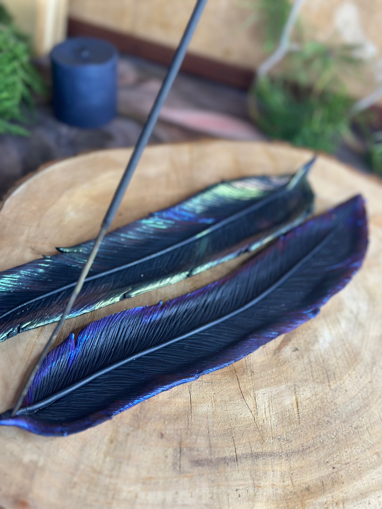 Raven Feather Incense Holder