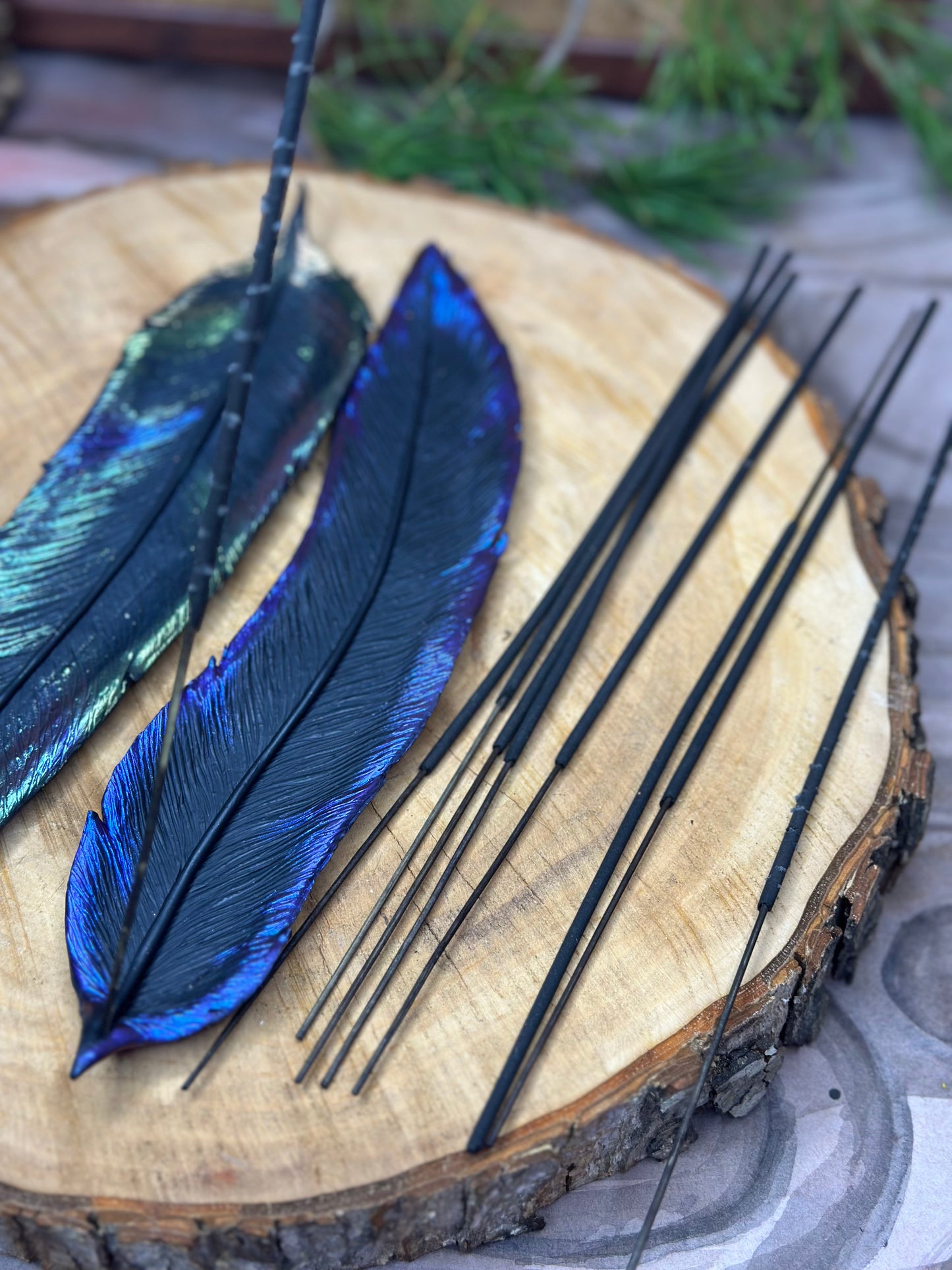 Raven Feather Incense Holder